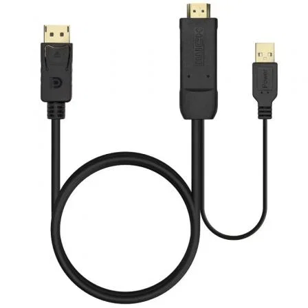 Aisens Cable Conversor Activo HDMI 2.0 a DisplayPort 1.2 con USB, Negro, 1.8m Aisens Cable Conversor Activo HDMI 2.0 a DisplayPort 1.2 con USB, Negro, 1.8m
